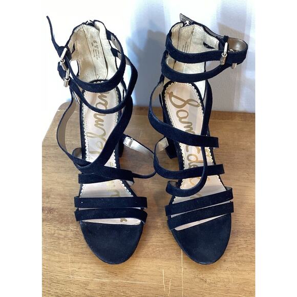 Sam Edelman Black Strappy Heels - Picture 2 of 10